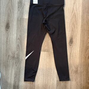 NIKE WOMEN'S MID-RISE full length tight fit white SWOOSH LEGGINGS
